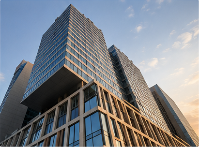 Modern commercial building in Saudi Arabia